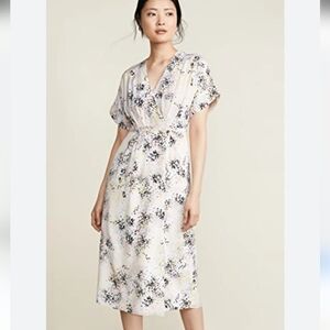 Equipment Tavine Silk Wrap Dress Floral Kimono Style Women's 12